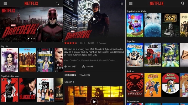 Netflix – là dịch vụ xem video trực tuyến của Mỹ, nội dung chủ yếu là phim và các chương trình truyền hình, rất phổ biến ở Mỹ và hàng trăm nước khác trên thế giới. Netflix cung cấp kho video khủng với chất lượng cao hơn, có bản quyền đầy đủ và có ứng dụng để được sử dụng trên các thiết bị thông minh. Đặc biệt, NetFlix có hỗ trợ phát video 4K.