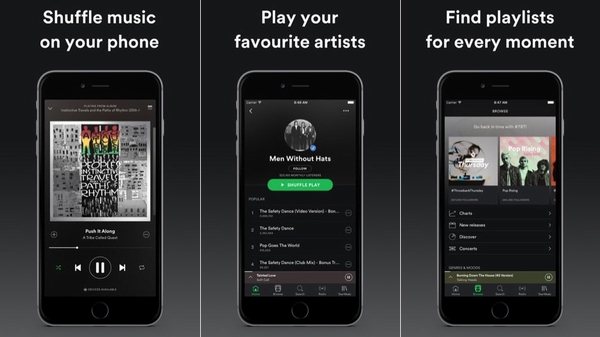 Spotify Music là một trong những dịch vụ nghe nhạc trực tuyến phổ biến nhất trên iPhone, iPad, iPod Touch. Tại đây, bạn có thể tìm thấy những ca khúc bất hủ, nhạc hot, bảng xếp hạng âm nhạc uy tín thế giới, xem video nhạc, tìm hiểu tiểu sử ca sĩ... và tất tần tật những thông tin trong thế giới âm nhạc sôi động toàn thế giới.