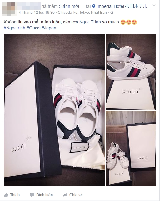 Mới đây nhất, “nữ hoàng nội y” tiếp tục thể hiện sự hào phóng của mình khi tặng một nhiếp ảnh gia cộng tác lâu năm đôi giày Gucci đắt tiền.