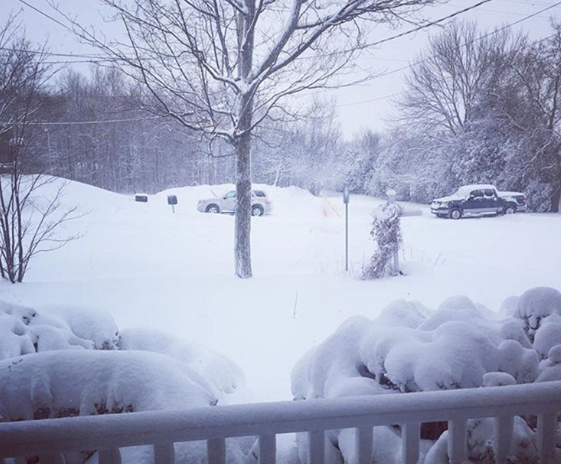 Tuyết đổ bộ vào thành phố Sault Ste. Marie, bang Michigan với độ dày gần 28 cm trong vòng 18 giờ. Ảnh: Instagram cole_wuerdz.