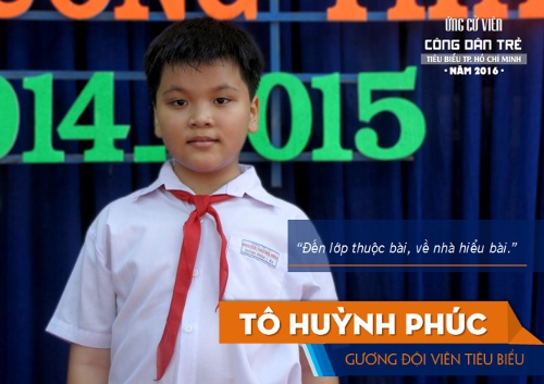 Tô Huỳnh Phúc là gương mặt công dân trẻ tiêu biểu nhỏ tuổi nhất của TP HCM 