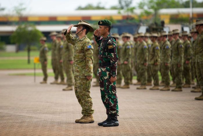 Lực lượng quân đội Indonesia tập huấn tại Úc. 