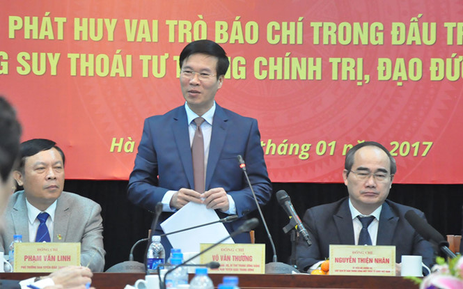 Ủy viên Bộ Chính trị, Trưởng ban Tuyên giáo T.Ư Võ Văn Thưởng phát biểu tại tọa đàm