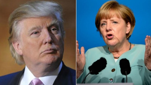 Ông Donald Trump và bà Đức Angela Merkel 