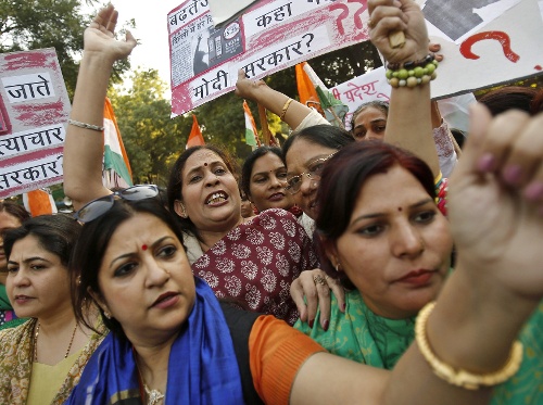 Một cuộc biểu tình chống lại nạn hãm hiếp phụ nữ tại Ấn Độ