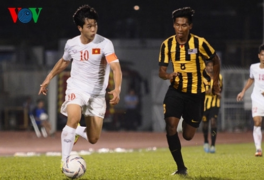 Công Phượng ghi 1 bàn và kiến tạo 1 bàn trong chiến thắng trước U23 Malaysia. (Ảnh: Bích Thùy)