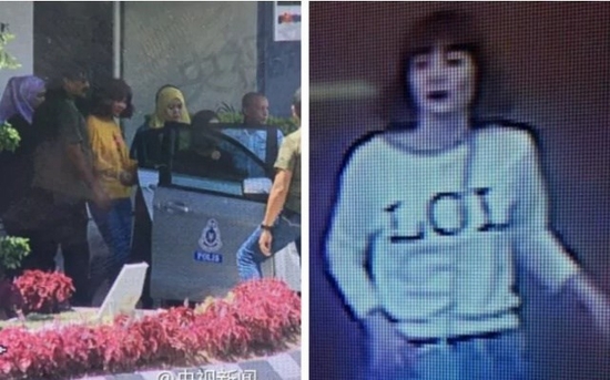 Nghi phạm Đoàn Thị Hương trên camera giám sát (ảnh phải) và khi bị bắt (ảnh trái) Ảnh: Vietnamplus