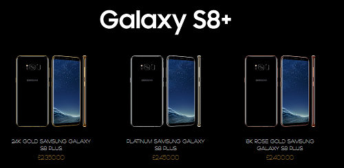 Những mức giá không hề rẻ của Galaxy S8 và S8 + mạ vàng