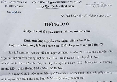 Nhà báo Lê Duy Phong từ chối luật sư bào chữa