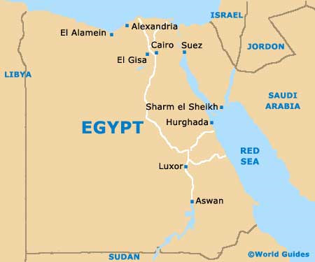 Vụ tấn công xảy ra ở thành phố Hurghada, cách thủ đô Cairo khoảng 400 km về phía nam . Đồ họa: World Guides .