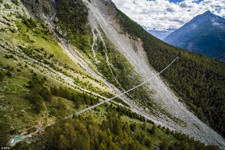 Với chiều dài 493m và cao 83m, Europabruecke hiện là cây câu treo dành cho người đi bộ dài thế giới.