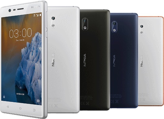 Nokia 3: Nokia 3 là model có mức giá thấp nhất trong bộ ba smartphone được Nokia công bố tại Việt Nam. Thiết bị hướng tới người dùng là sinh viên hoặc người thu nhập thấp với khả năng đáp ứng nhu cầu giải trí tốt trong mức giá. 