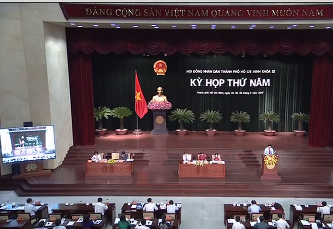 Quang cảnh phiên bế mạc kỳ họp thứ 5 HĐND TP.HCM khóa IX.