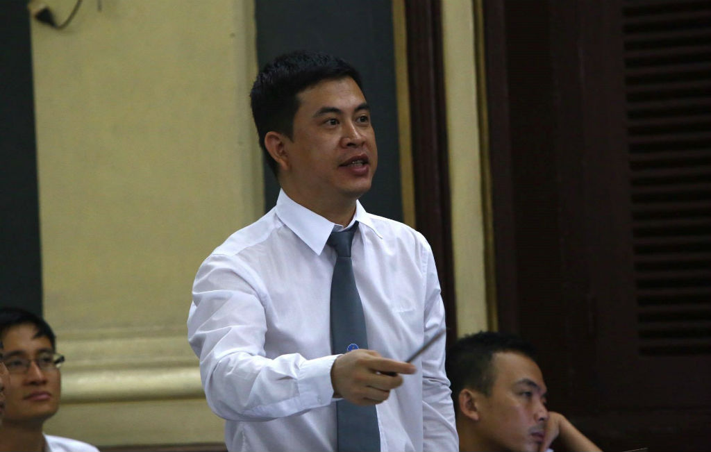 Luật sư Trần Thu Nam tại phiên sơ thẩm lần 2