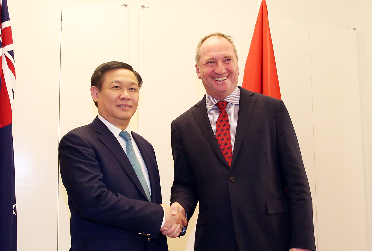 Phó Thủ tướng Vương Đình Huệ đã hội đàm với Quyền Thủ tướng kiêm Bộ trưởng Nông nghiệp và Nguồn nước Barnaby Joyce
