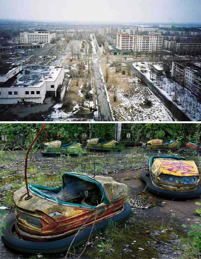 7. Thành phố Pripyat, Ukraine: Pripyat là một thị trấn “ma” ở miền bắc Ukraine. Sau thảm họa hạt nhân Chernobyl vào năm 1986, chính phủ Ukraine đã ra lệnh cho người dân ở khu vực xung quanh phải sơ tán khẩn cấp và không được mang theo bất cứ thứ gì. Để tránh hỗn loạn, mọi người được hứa họ sẽ trở về nhà trong thời gian sớm nhất. Ngày nay, thành phố được coi tương đối an toàn cho hoạt động du lịch.