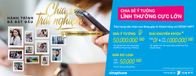 VinaPhone treo thưởng 50 triệu đồng cho các ý tưởng sáng tạo của khách hàng