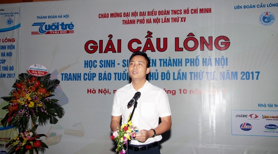 Đồng chí Nguyễn Đức Tiến – Phó Bí thư Thành đoàn Hà Nội phát biểu tại lễ khai mạc