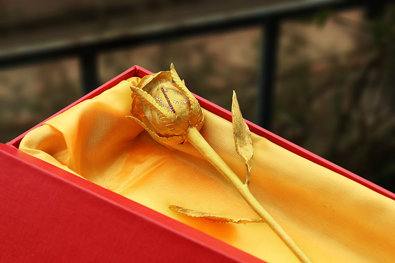Hoa hồng mạ vàng 24k giá 2,5 triệu đồng