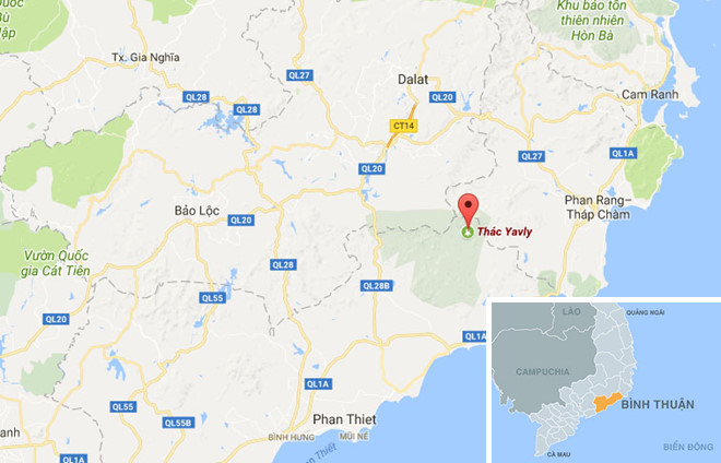 Thác Yavly, Bình Thuận, địa điểm gần nơi nữ du khách gặp nạn. Ảnh: 
