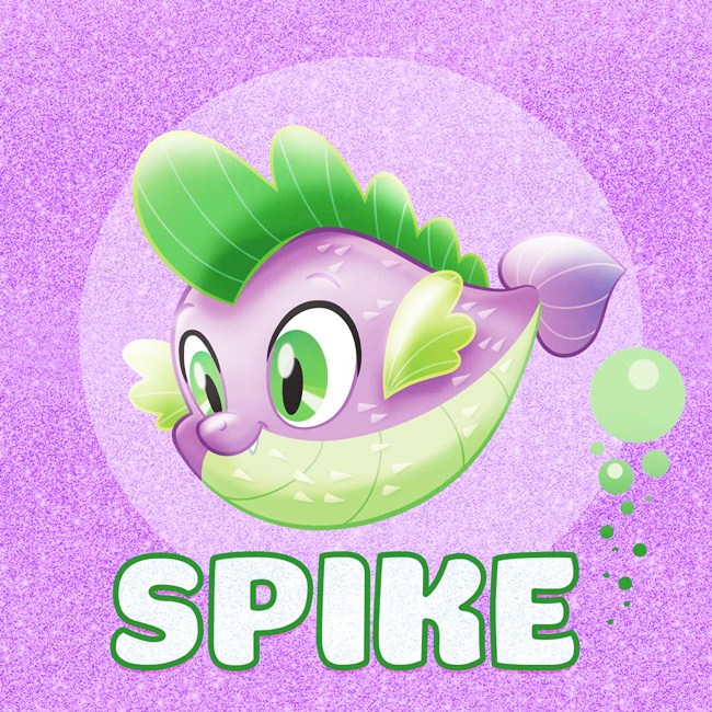 Rồng con Spike:        Spike là một chú rồng con vô cùng vô cùng dễ thương vừa là  người bạn rất thân thiết vừa là một trợ lý tuyệt vời của công chúa Twilight Sparkle .