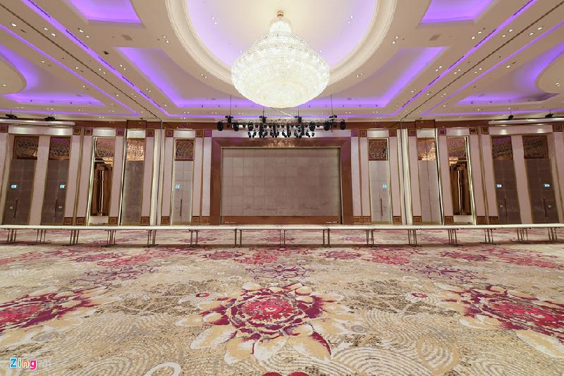 Ballroom có tổng diện tích 1.267 m2, chiều cao trần là 12,75 m.