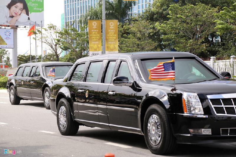 Đoàn xe của Tổng thống Trump trên đường phố Đà Nẵng