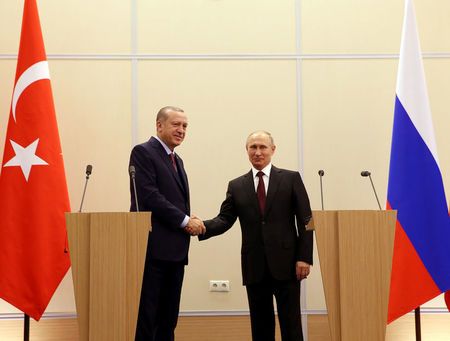 Tổng thống Thổ Nhĩ Kỳ Recep Tayyip Erdogan và Tổng thống Nga Vladimir Putin