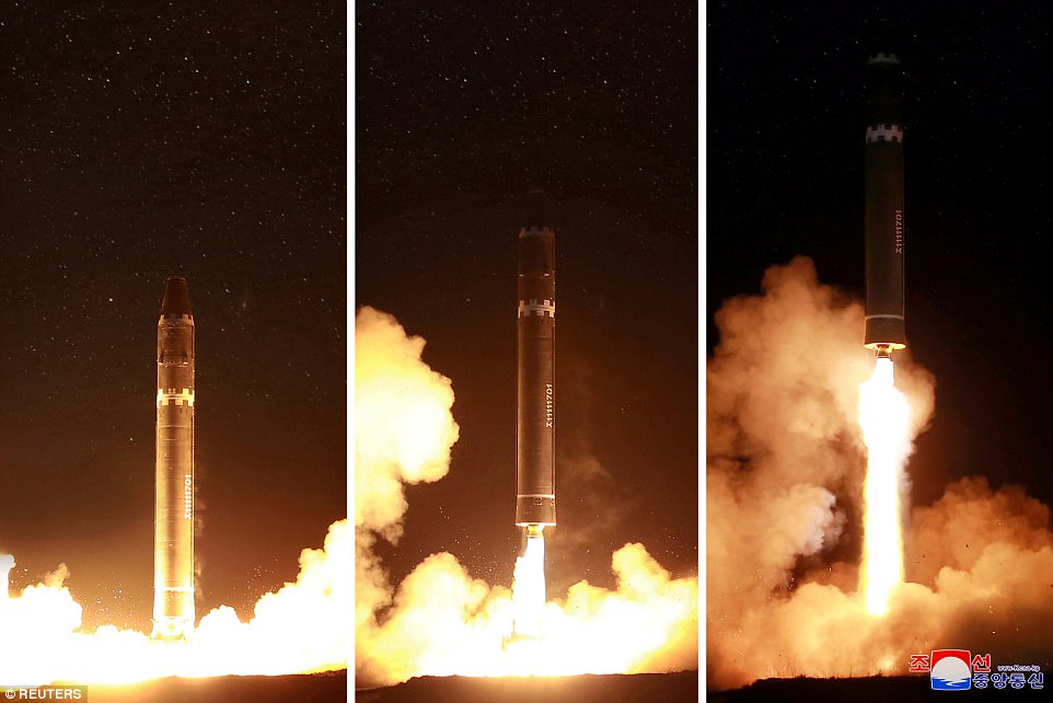 Hình ảnh tên lửa được phóng đi ngày hôm qua của Triều Tiên