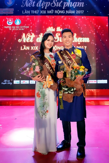 Hoa khôi Thảo Uyên và Nam vương Nguyễn Văn Hào.