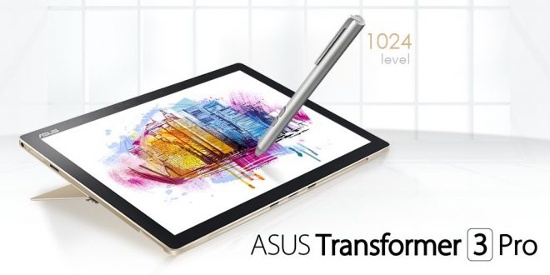 Asus Transformer 3 Pro thuộc phân khúc cao cấp với màn hình 12.6 inch với độ phân giải 3K (2.880 x 1.920 pixel), vi xử lý tùy chọn Intel Core i5-6200U hoặc Intel Core i7-6500U, RAM 16GB và ổ cứng SSD 512GB hoặc 1TB PCIe. 