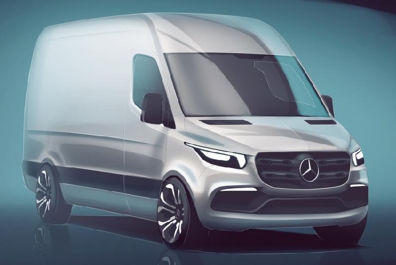 Hình ảnh phác họa Mercedes-Benz Sprinter thế hệ mới.