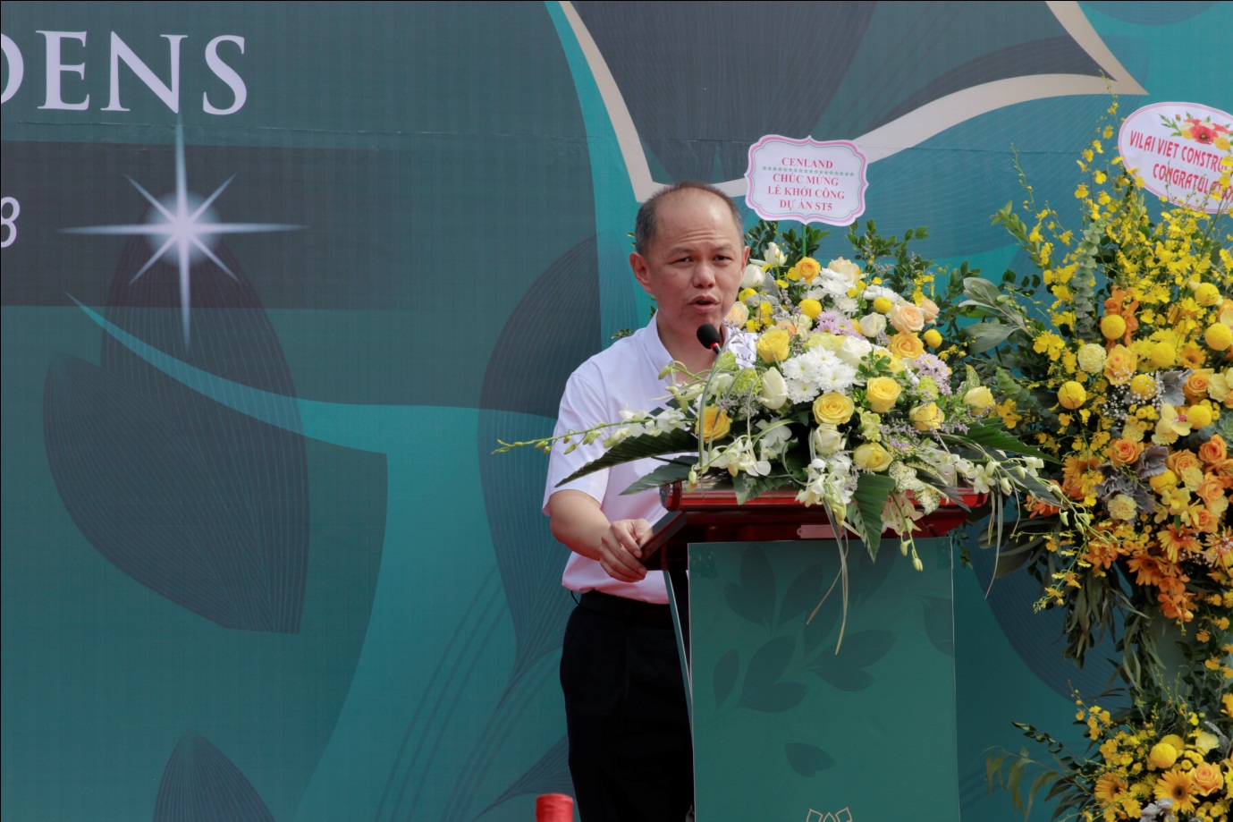 Ông Dennis Ng Teck Yow – Phó tổng giám đốc Gamuda Land Việt Nam phát biểu tại buổi lễ khởi công
