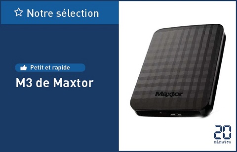 4. M3 của Maxtor. Với chiều dày 1,2 cm, dài 12 cm và rộng 8 cm, M3 của Maxtor là một trong những ổ cứng nhỏ nhất trên thị trường. Tuy không có tính năng chống va đập và chống sốc, nhưng ổ cứng có hiệu suất tuyệt vời.  Giá của sản phẩm : từ 42 euro.