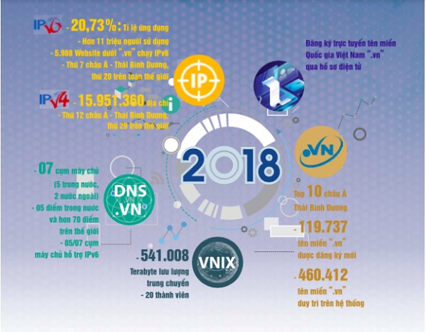 Những chỉ số nổi bật về tài nguyên Internet Việt Nam 2018